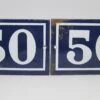 Blue & White Enamel Number 50 Sign 2 Blue & White Enamel Number 50 Sign -OGT Sale Store vintage signs blue white enamel number 50 sign m235555