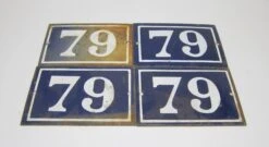 Blue & White Enamel Number 79 Sign