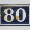 Blue & White Enamel Number 80 Sign 1 Blue & White Enamel Number 80 Sign -OGT Sale Store vintage signs blue white enamel number 80 sign m235558