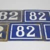 Blue & White Enamel Number 82 Sign 2 Blue & White Enamel Number 82 Sign -OGT Sale Store vintage signs blue white enamel number 82 sign m235552
