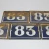 Blue & White Enamel Number 83 Sign 2 Blue & White Enamel Number 83 Sign -OGT Sale Store vintage signs blue white enamel number 83 sign m235553