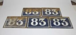 Blue & White Enamel Number 83 Sign