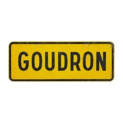 European Black & Yellow Steel European Goudron Street Sign