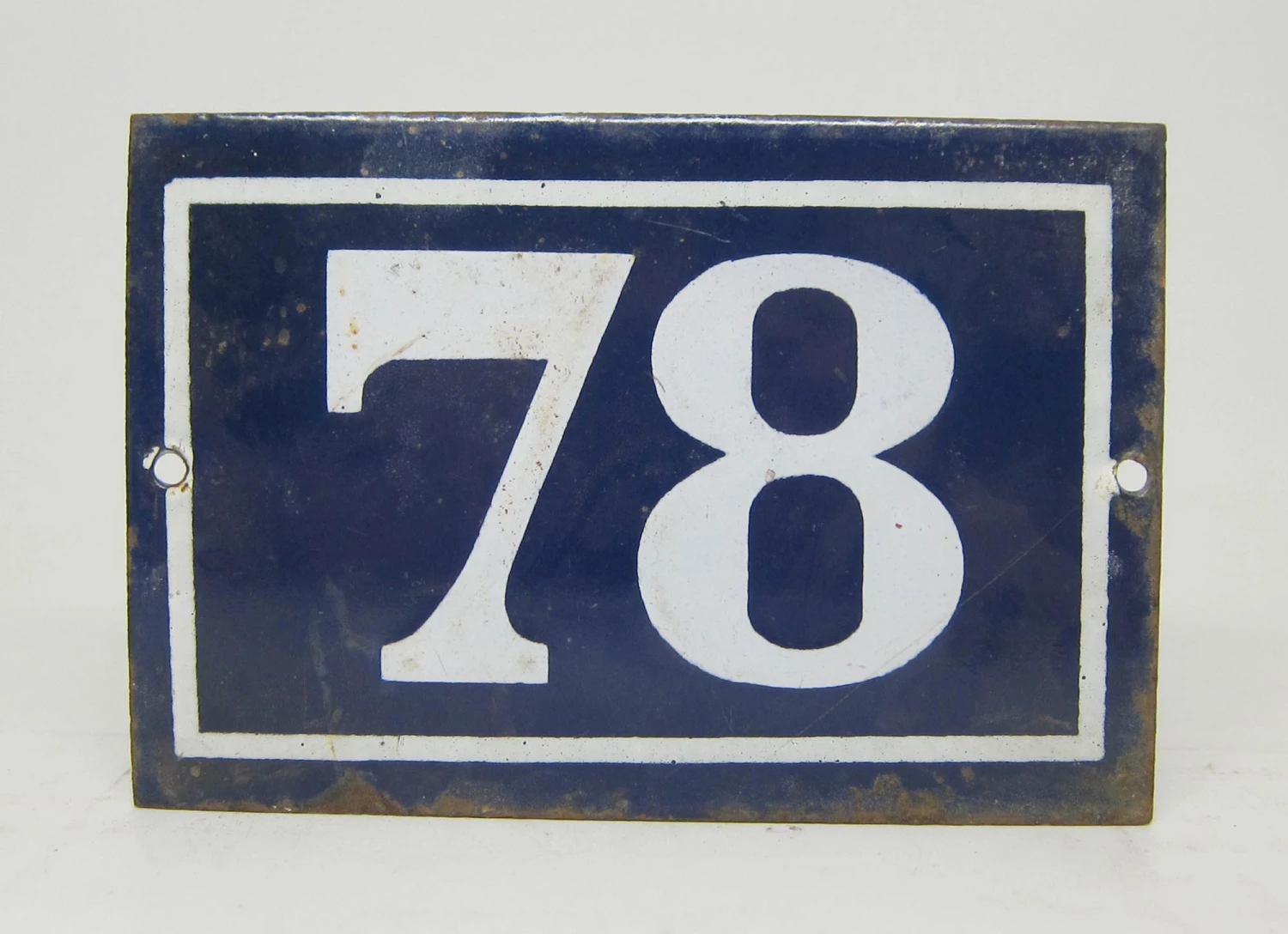 Blue & White Enamel Number 78 Sign 5 Blue & White Enamel Number 78 Sign - Image 3