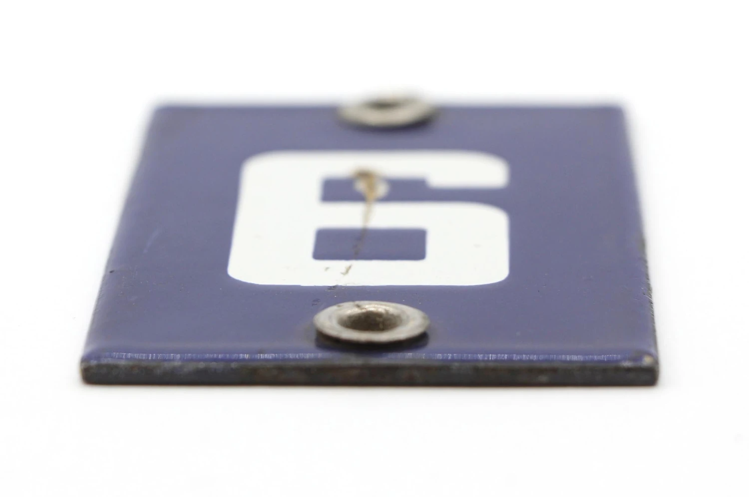 Vintage Blue & White Enameled Steel Door Plate 5 Vintage Blue & White Enameled Steel Door Plate - Image 3