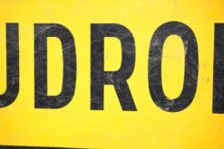 European Black & Yellow Steel European Goudron Street Sign 12 European Black & Yellow Steel European Goudron Street Sign -OGT Sale Store vintage signs for sale q280068