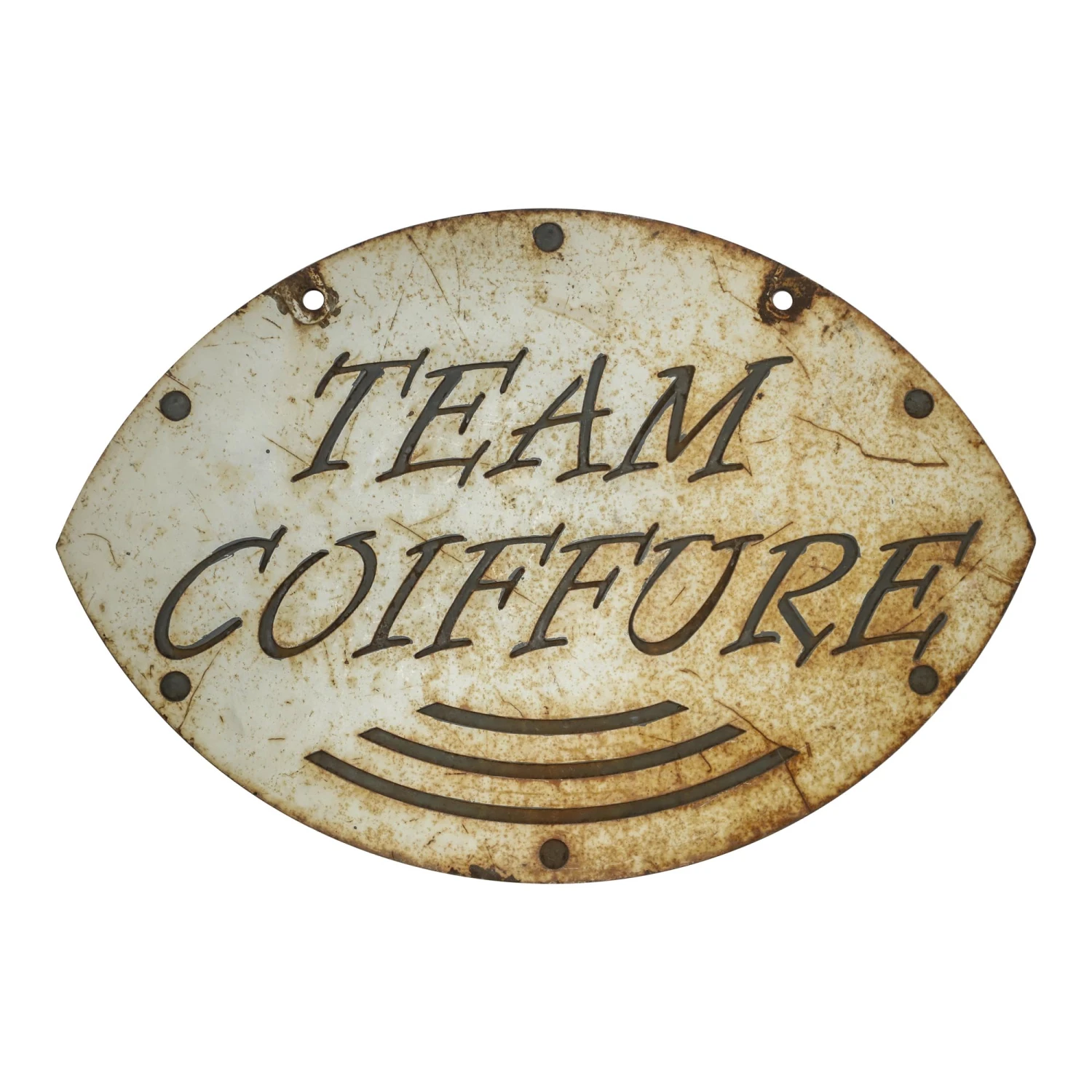 French Team Coiffure Metal Salon Wall Sign 3 French Team Coiffure Metal Salon Wall Sign