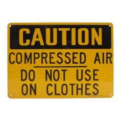 Industrial Caution Compressed Air Warning Steel Wall Sign