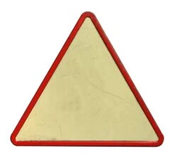 Large Vintage Triangle Road Sign