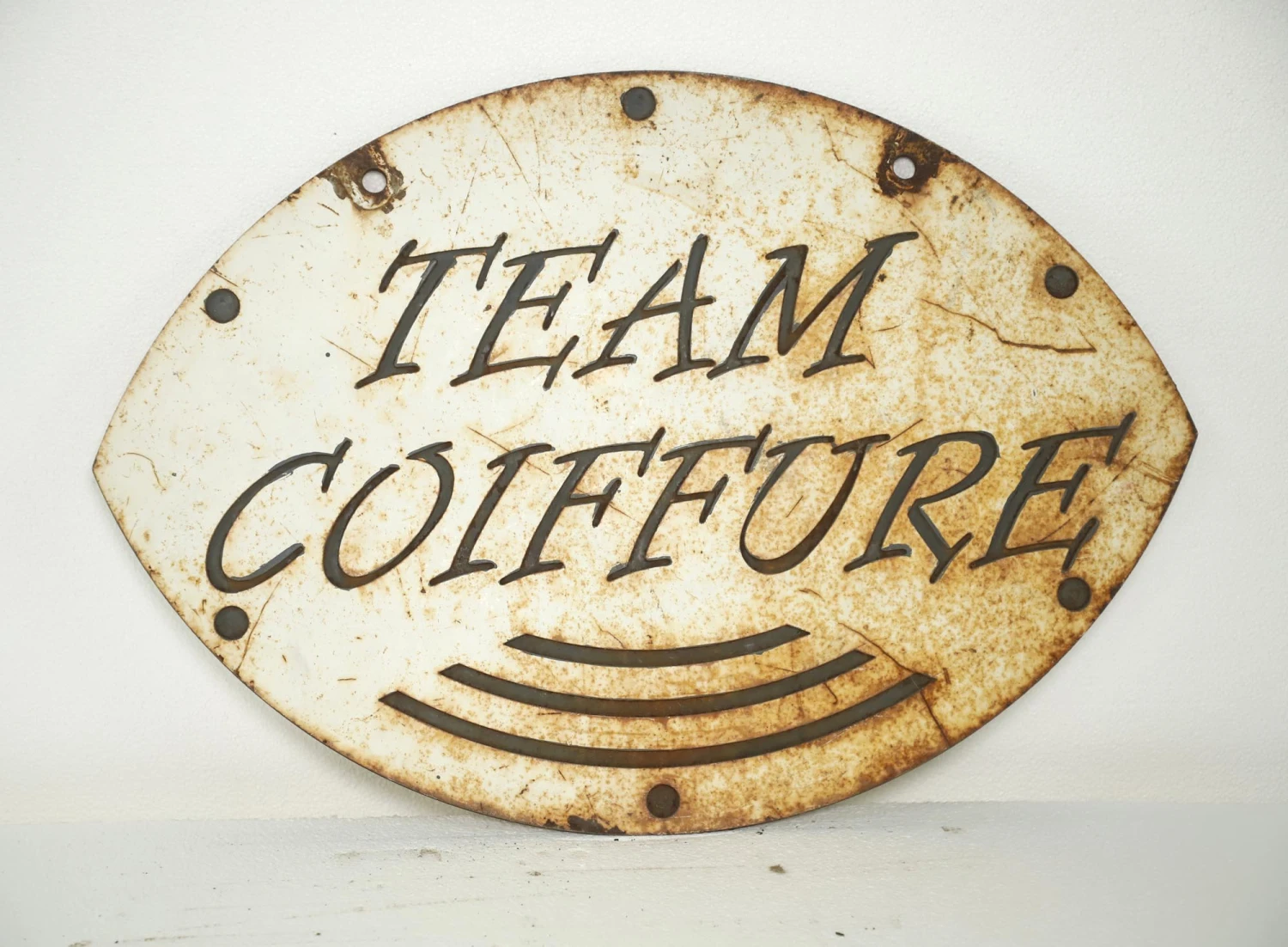 French Team Coiffure Metal Salon Wall Sign 4 French Team Coiffure Metal Salon Wall Sign - Image 2