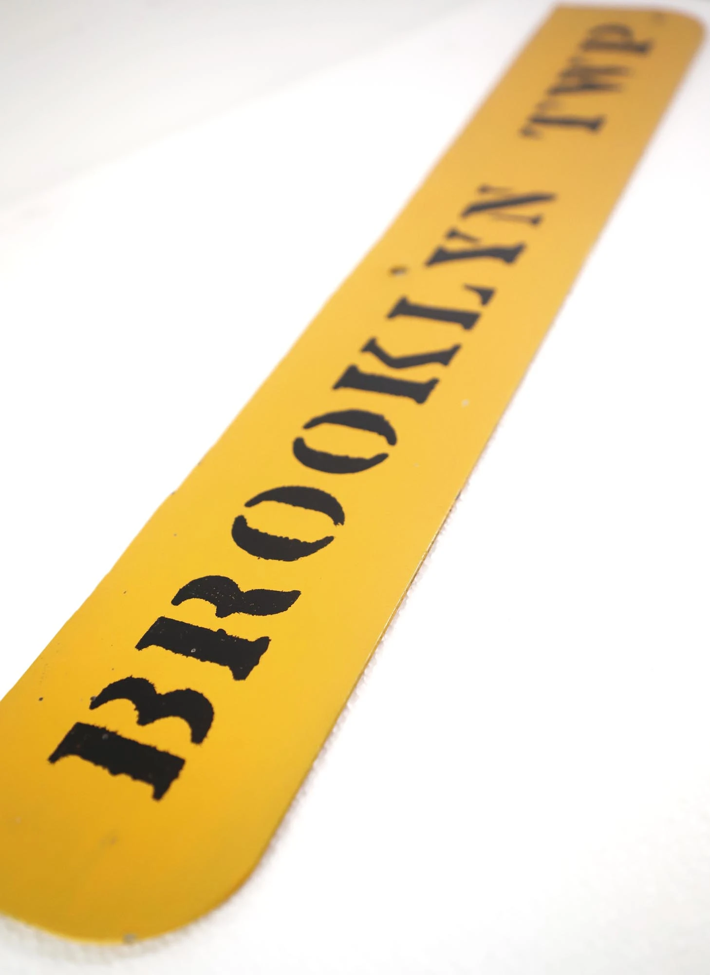 Vintage 24 In. Yellow Enameled Brooklyn TWP With Black Lettering 4 Vintage 24 In. Yellow Enameled Brooklyn TWP With Black Lettering - Image 2