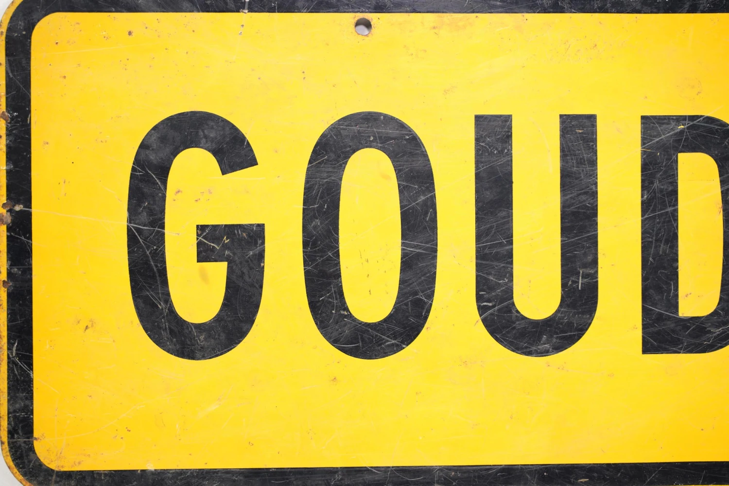 European Black & Yellow Steel European Goudron Street Sign 4 European Black & Yellow Steel European Goudron Street Sign - Image 2