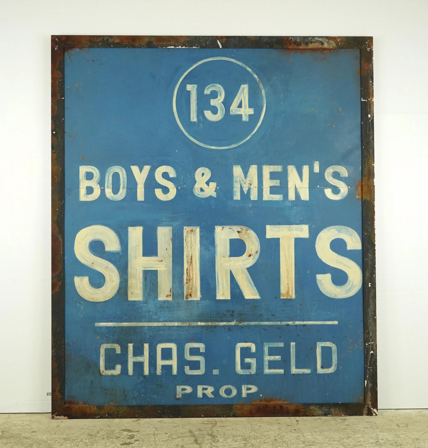 Reclaimed 5 Ft. Boys & Men’s Shirts Aluminum Movie Prop Sign 3 Reclaimed 5 Ft. Boys & Men’s Shirts Aluminum Movie Prop Sign