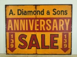 Reclaimed 90.375 In. Anniversary Sale Aluminum Movie Set Prop Sign