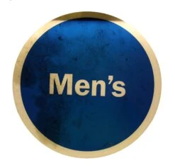 Round Blue & White Men’s Sign