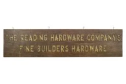 The Reading Hardware Company’s Wood & Brass Wall Sign
