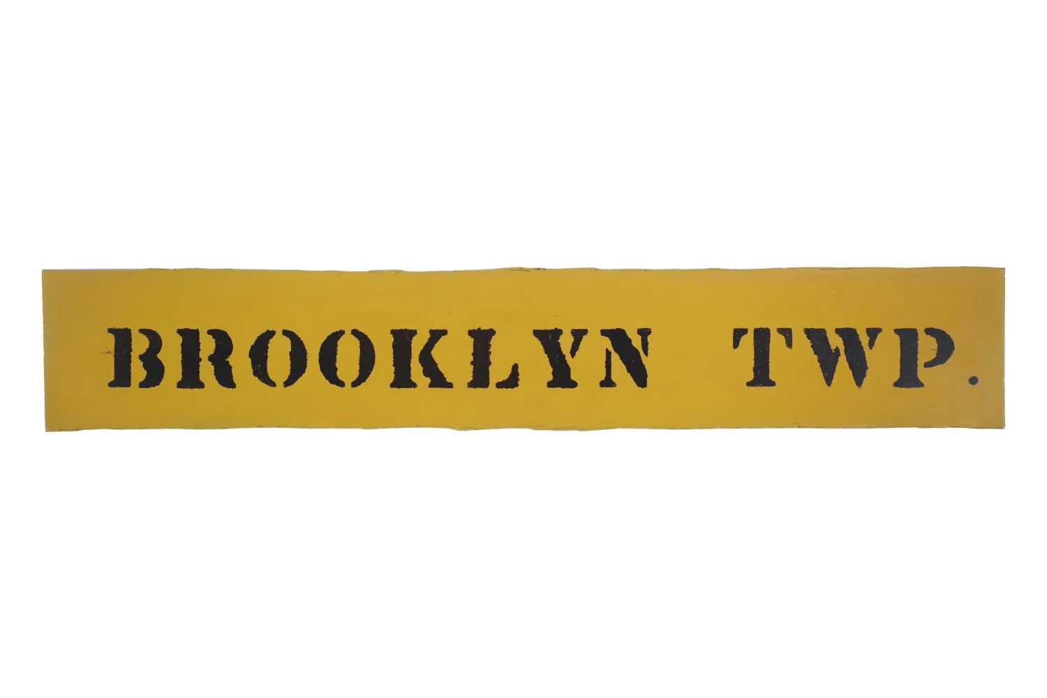 Vintage 24 In. Yellow Enameled Brooklyn TWP Street Sign 3 Vintage 24 In. Yellow Enameled Brooklyn TWP Street Sign