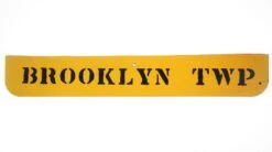 Vintage 24 In. Yellow Enameled Brooklyn TWP With Black Lettering