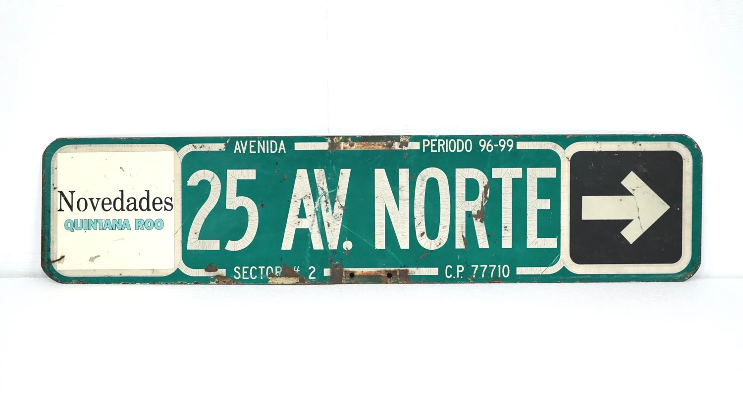 Vintage Spanish Steel Double Sided 25 Ave. North Street Sign 3 Vintage Spanish Steel Double Sided 25 Ave. North Street Sign