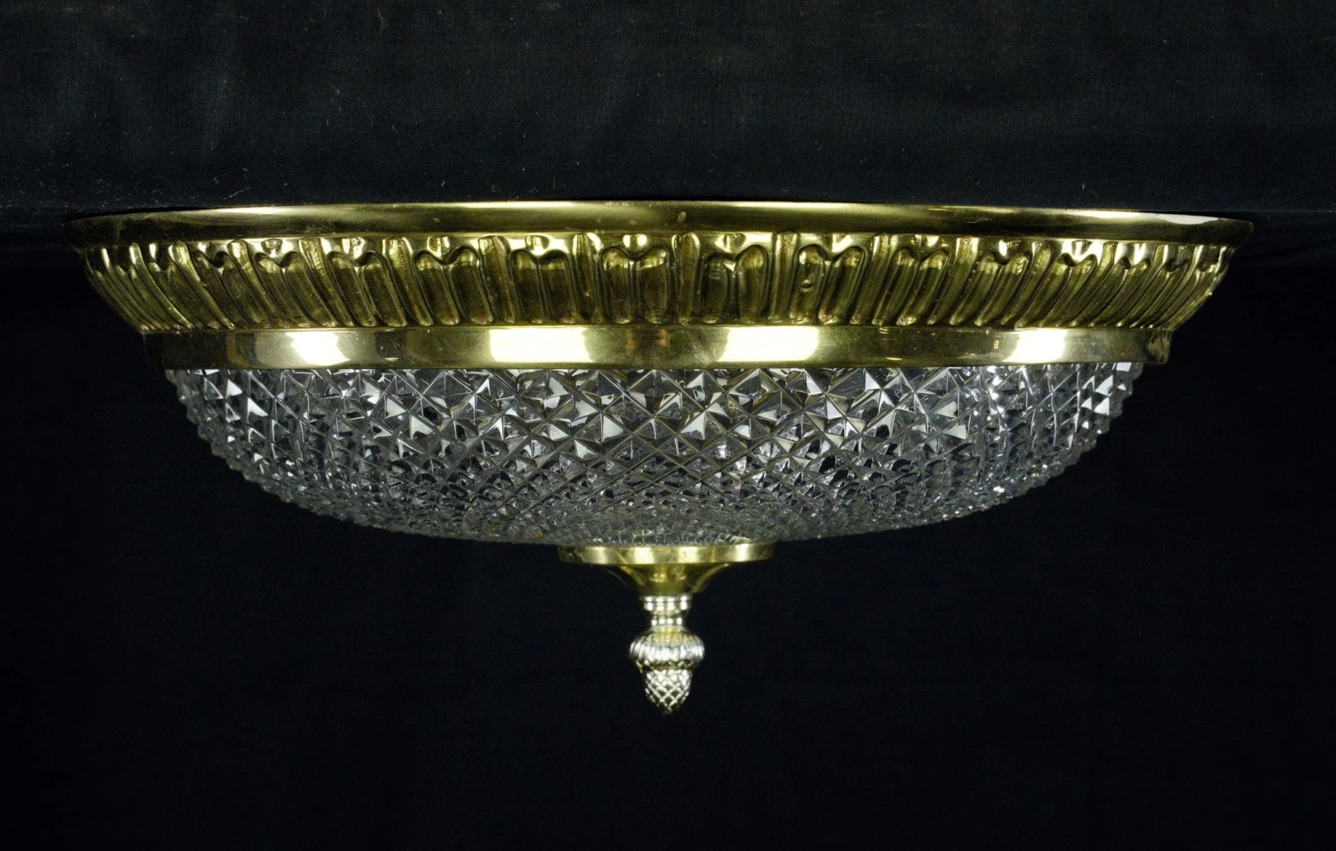 Waldorf Astoria Faceted Glass & Brass Flush Mount Light 5 Waldorf Astoria Faceted Glass & Brass Flush Mount Light - Image 3