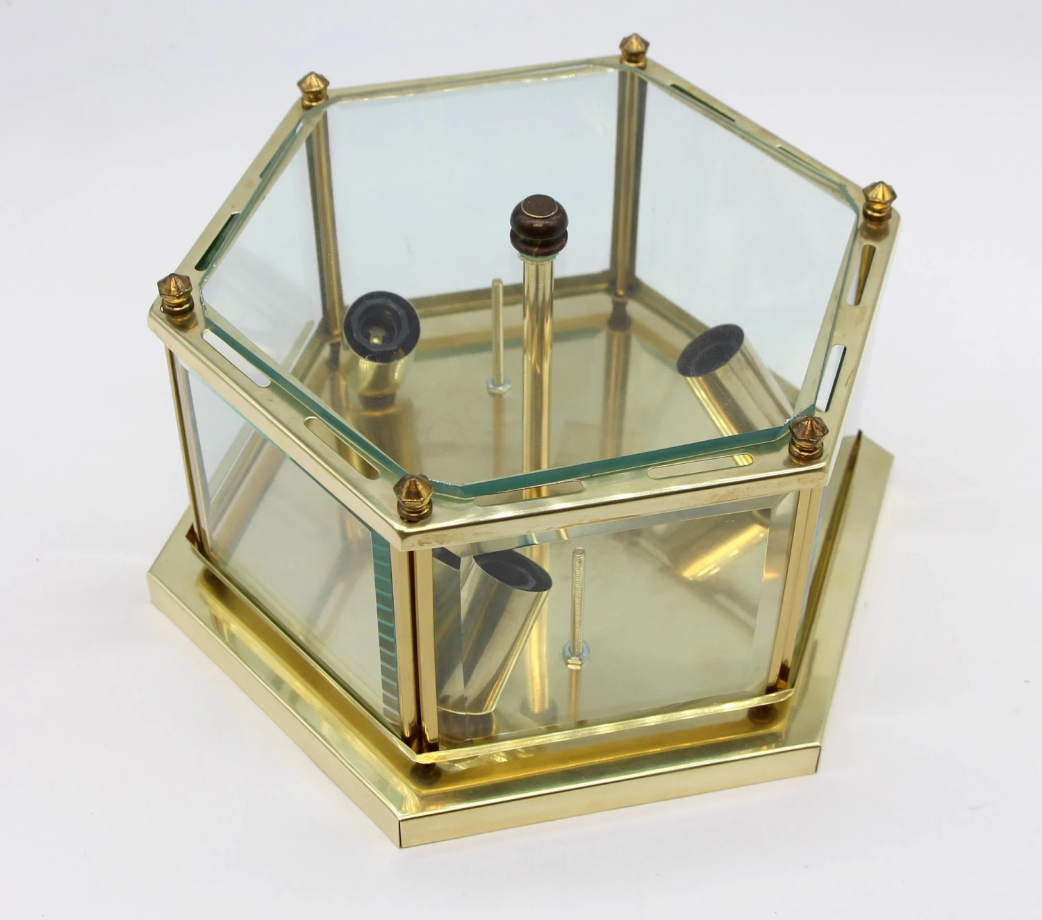 Waldorf Astoria Brass & Beveled Glass Hexagon Flush Mount 5 Waldorf Astoria Brass & Beveled Glass Hexagon Flush Mount - Image 3