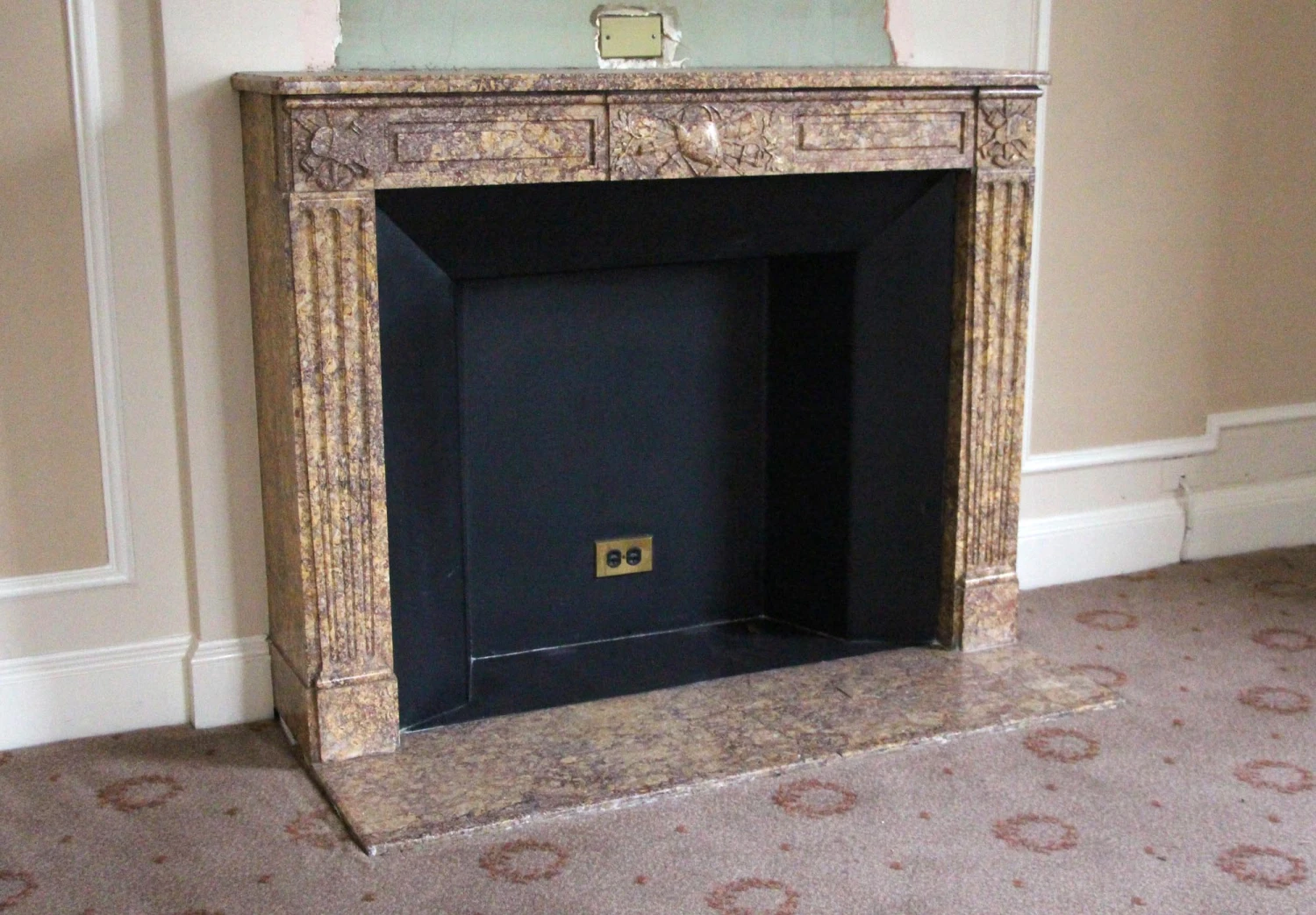 Waldorf Astoria Louis XVI Regency Carved Marble Mantel 5 Waldorf Astoria Louis XVI Regency Carved Marble Mantel - Image 3