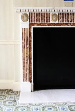 Waldorf Astoria Marble Mantel With Red & Yellow Inlay 18 Waldorf Astoria Marble Mantel With Red & Yellow Inlay -OGT Sale Store waldorf astoria for sale wan251550