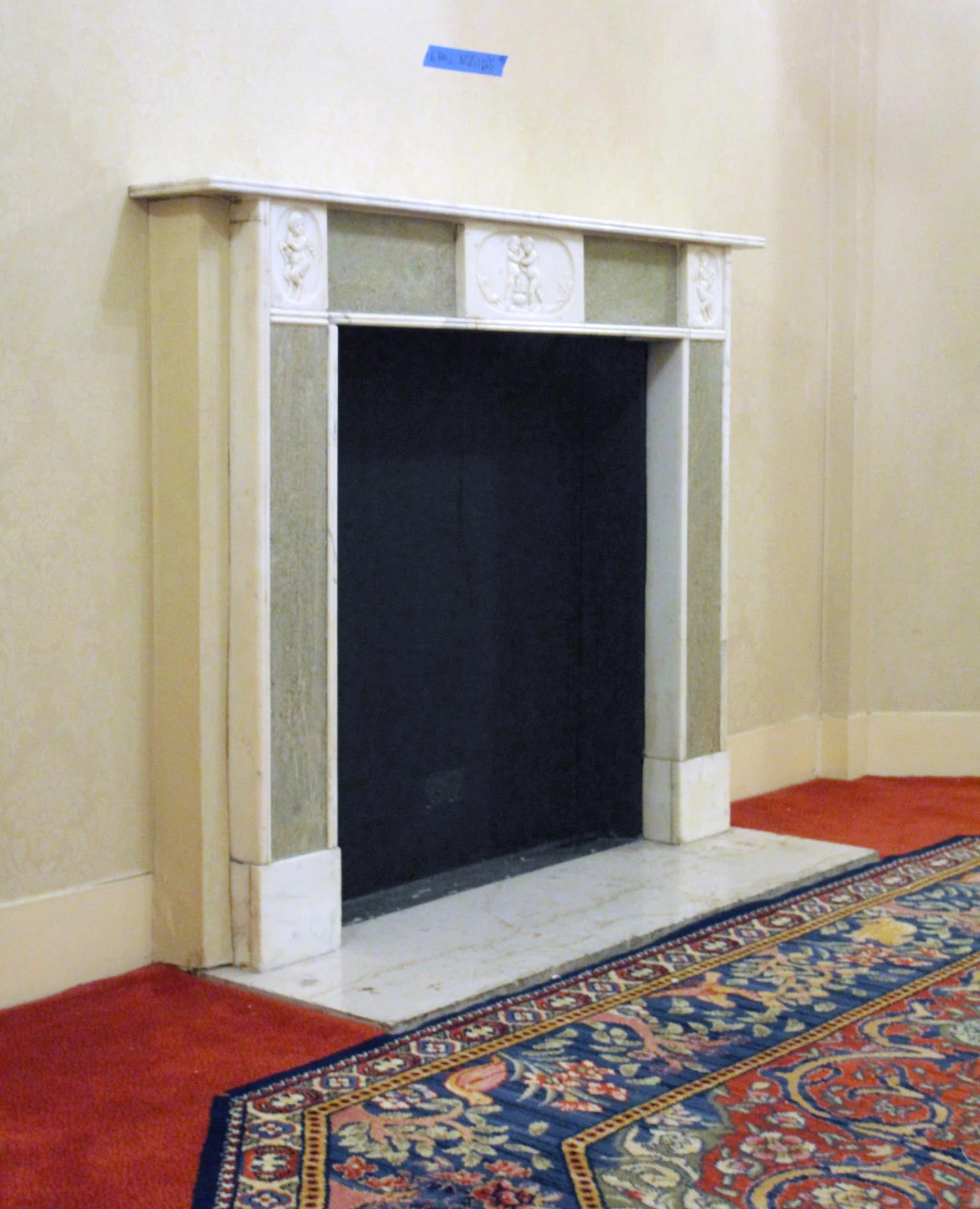 Waldorf Astoria English Regency Tan & Green Marble Mantel 5 Waldorf Astoria English Regency Tan & Green Marble Mantel - Image 3