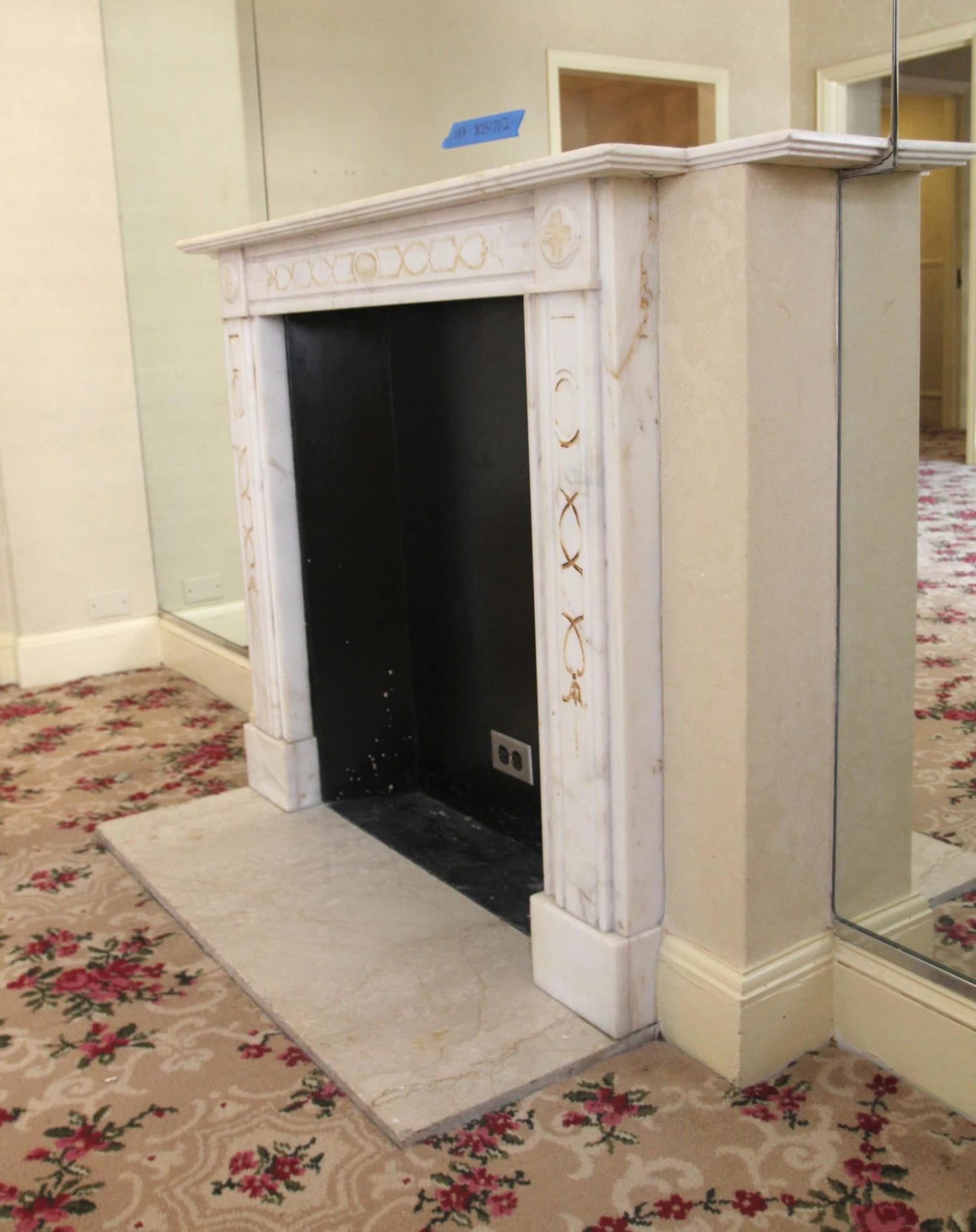 Waldorf Astoria English Regency White Marble Mantel 5 Waldorf Astoria English Regency White Marble Mantel - Image 3