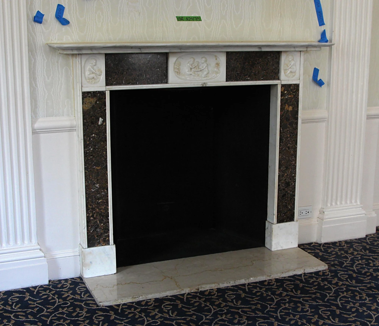 Waldorf Astoria English Regency Mantel With Inset Fossil Marble 5 Waldorf Astoria English Regency Mantel With Inset Fossil Marble - Image 3