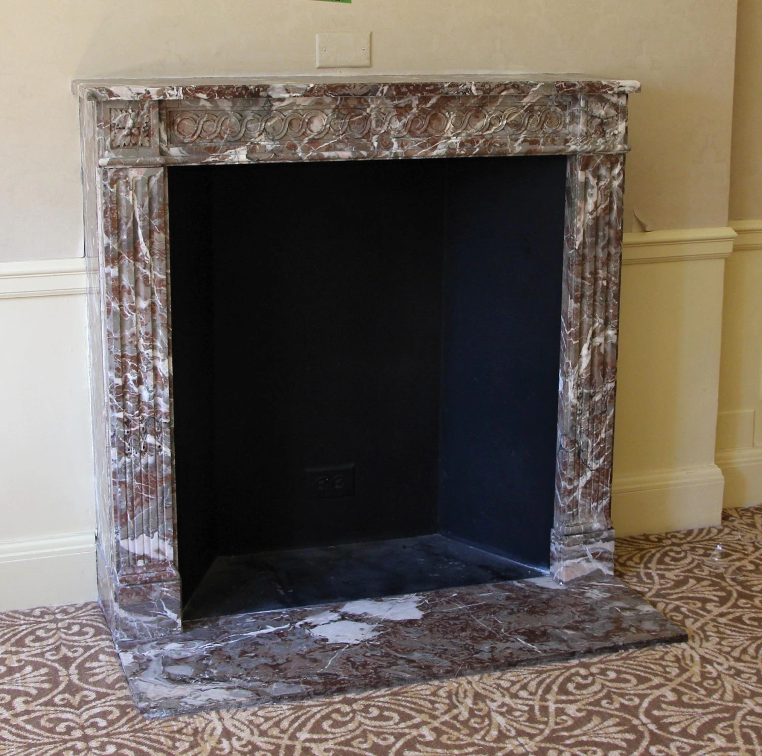 Waldorf Astoria Petite Louis XVI Regency Antique Marble Mantel 5 Waldorf Astoria Petite Louis XVI Regency Antique Marble Mantel - Image 3