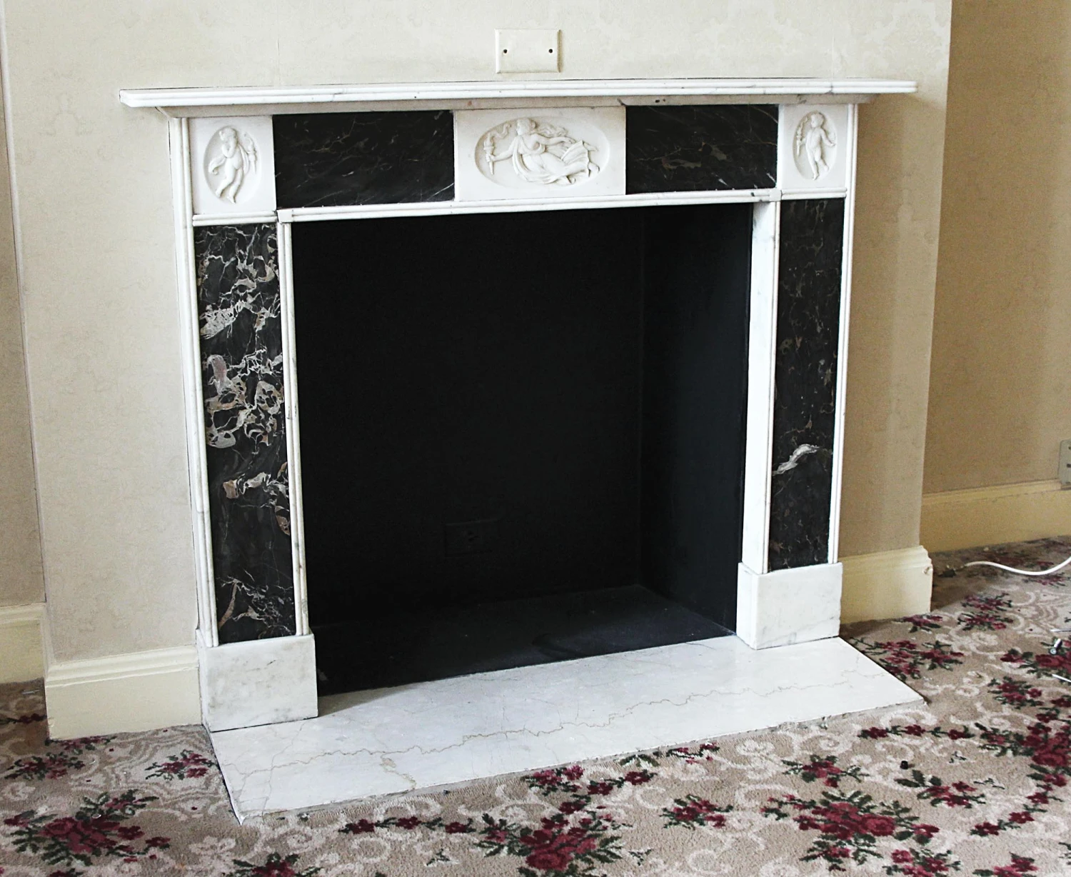 Waldorf Astoria English Regency Marble Mantel With Cherub Figures 5 Waldorf Astoria English Regency Marble Mantel With Cherub Figures - Image 3