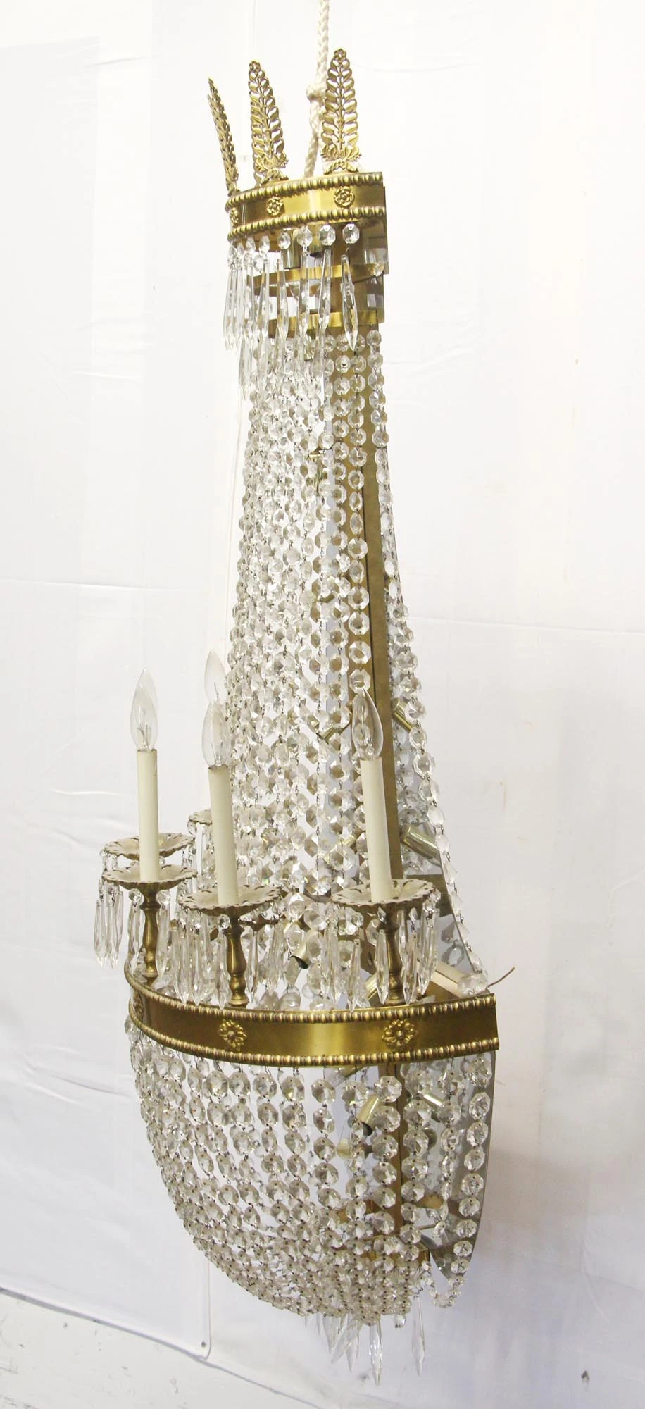 Waldorf Astoria 5 Ft. Brass & Crystal Empire Wall Sconce 5 Waldorf Astoria 5 Ft. Brass & Crystal Empire Wall Sconce - Image 3