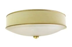Hand Painted Flush Mount Light With Gold Leaf Gilt Details
