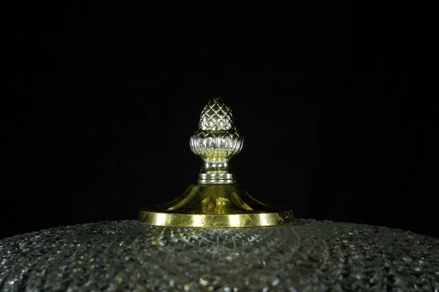 Waldorf Astoria Faceted Glass & Brass Flush Mount Light 4 Waldorf Astoria Faceted Glass & Brass Flush Mount Light - Image 2