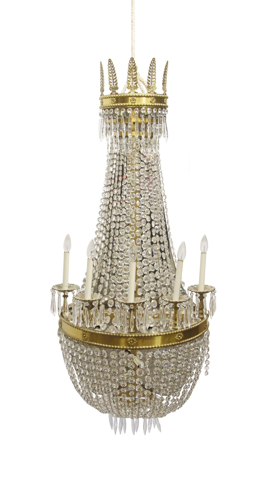 Waldorf Astoria 5 Ft. Brass & Crystal Empire Wall Sconce 3 Waldorf Astoria 5 Ft. Brass & Crystal Empire Wall Sconce