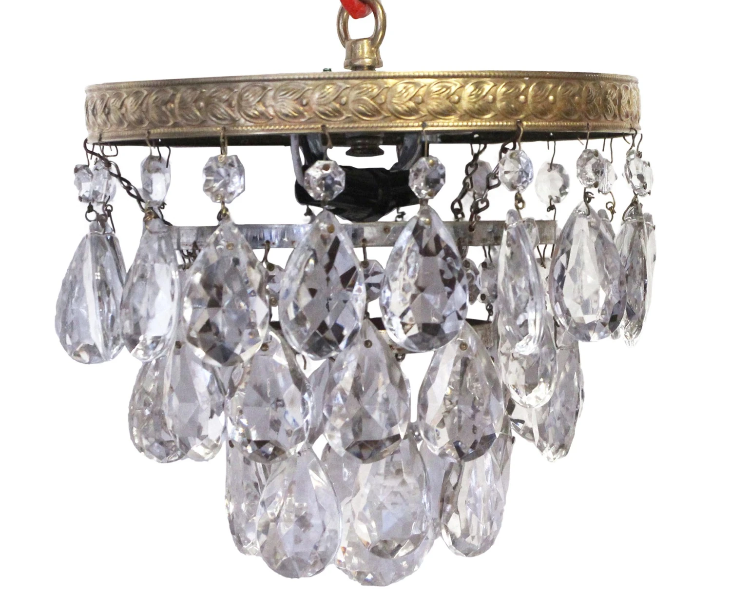 Waldorf Astoria 8 In. Three Tier Crystal Teardrop Flush Mount 3 Waldorf Astoria 8 In. Three Tier Crystal Teardrop Flush Mount