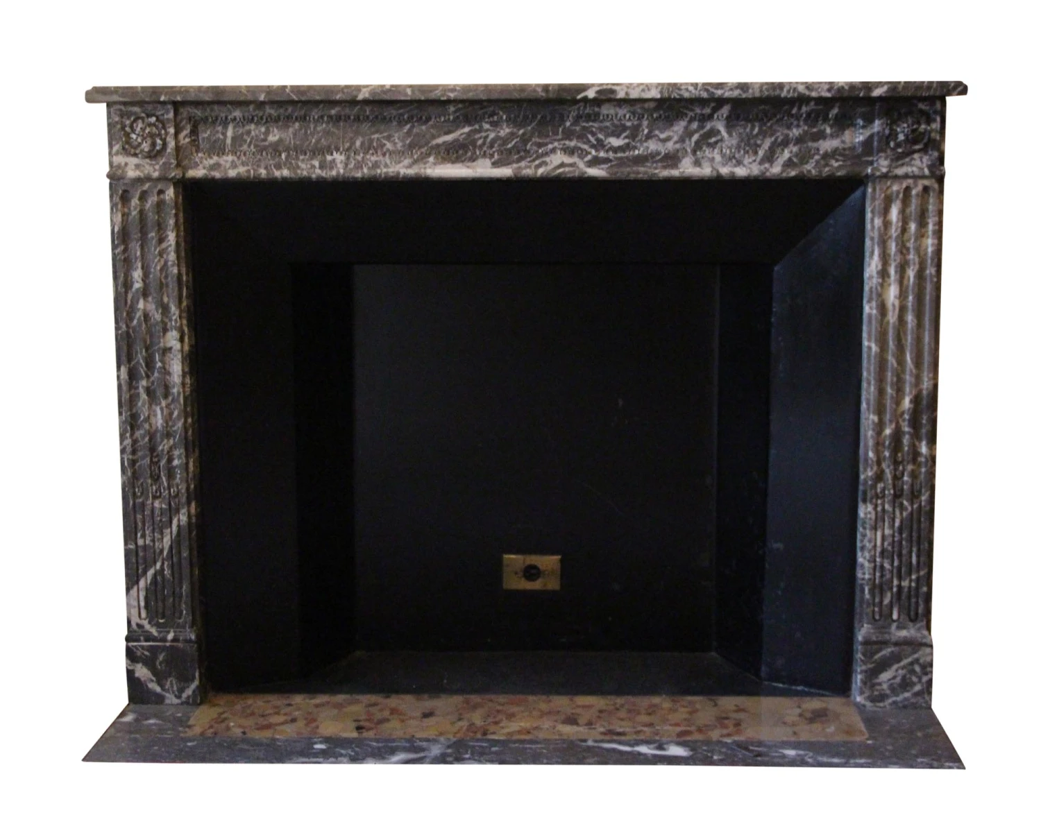 Waldorf Astoria Brown Breche Louis XVI Style Marble Mantel 3 Waldorf Astoria Brown Breche Louis XVI Style Marble Mantel