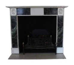 Waldorf Astoria Early Verde Antico And Statuary Marble Mantel