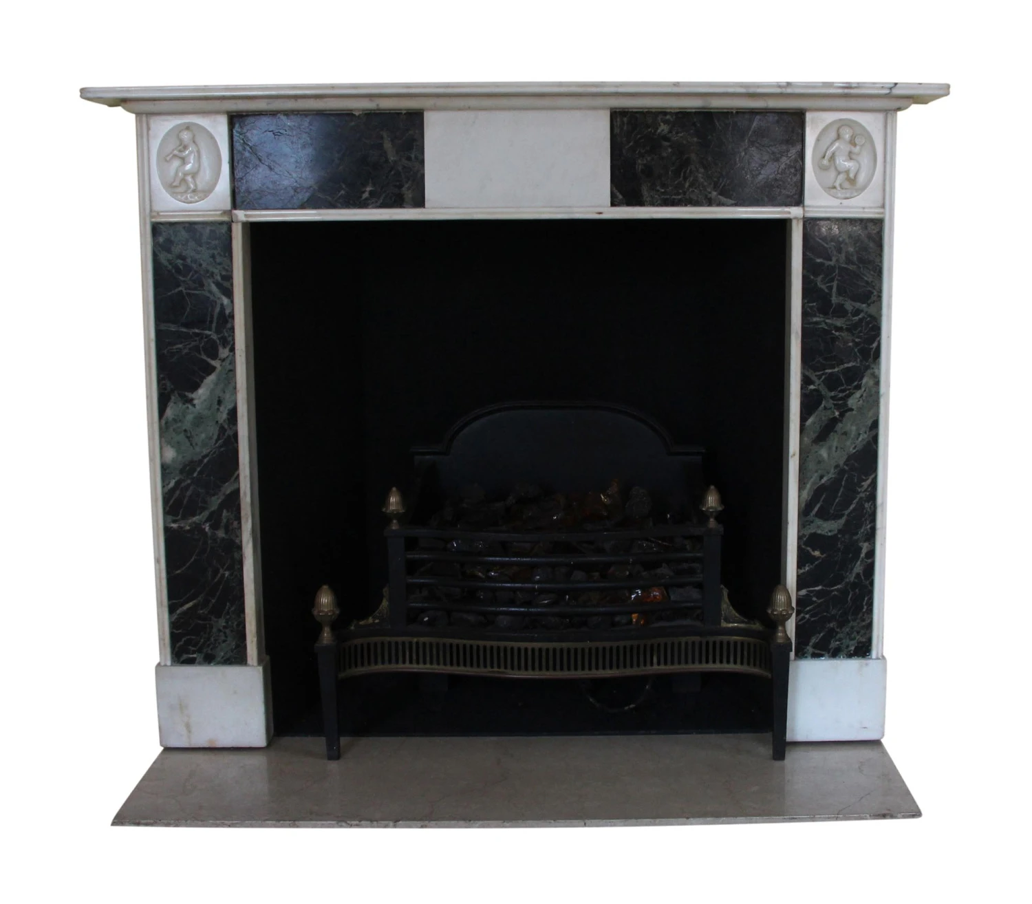 Waldorf Astoria Early Verde Antico And Statuary Marble Mantel 3 Waldorf Astoria Early Verde Antico And Statuary Marble Mantel