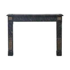 Waldorf Astoria French Limestone Mantel With Faux Black Marble Finish