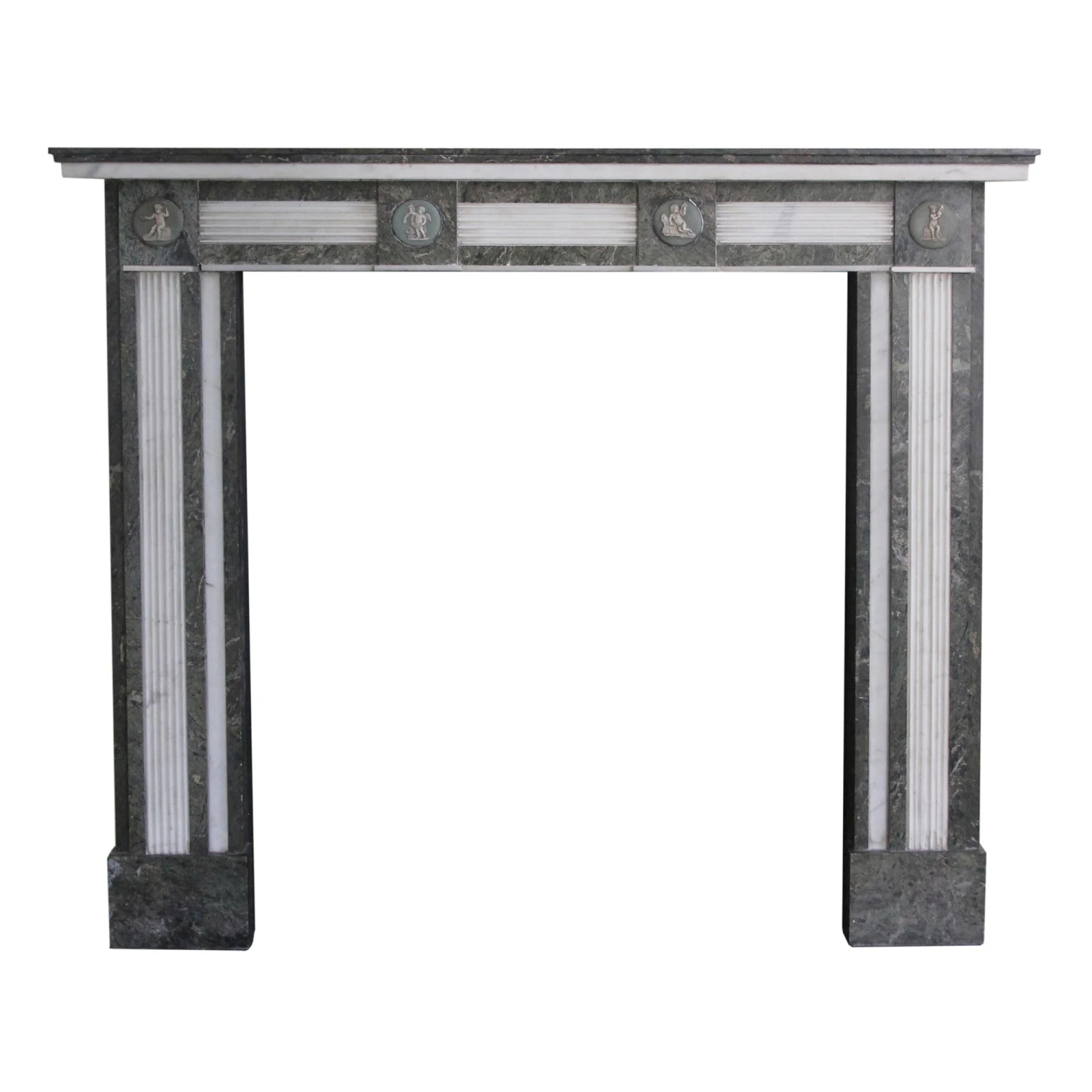 Waldorf Astoria Gray & White Figural Marble Mantel 3 Waldorf Astoria Gray & White Figural Marble Mantel