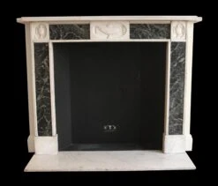 Waldorf Astoria Neoclassical Statuary & Verde Antico Marble Mantel