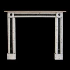 Waldorf Astoria White And Verde Antico Marble Mantel