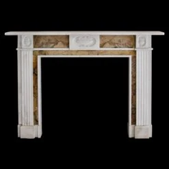 Waldorf Astoria White Marble Mantel With Sienna Trim