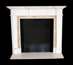 Waldorf Astoria White Marble Mantel With Yellow Trim