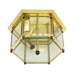 Waldorf Astoria Brass & Beveled Glass Hexagon Flush Mount 7 Waldorf Astoria Brass & Beveled Glass Hexagon Flush Mount -OGT Sale Store waldorf astoria wan251286