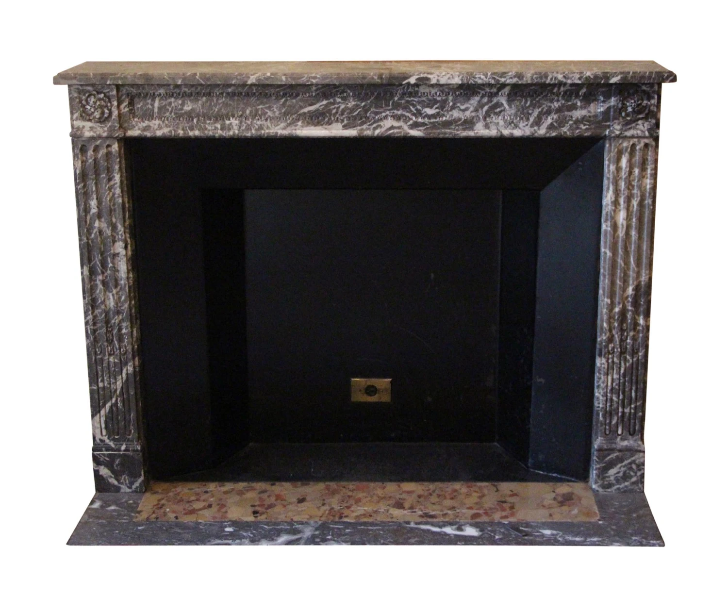 Waldorf Astoria Brown Breche Louis XVI Style Marble Mantel 4 Waldorf Astoria Brown Breche Louis XVI Style Marble Mantel - Image 2