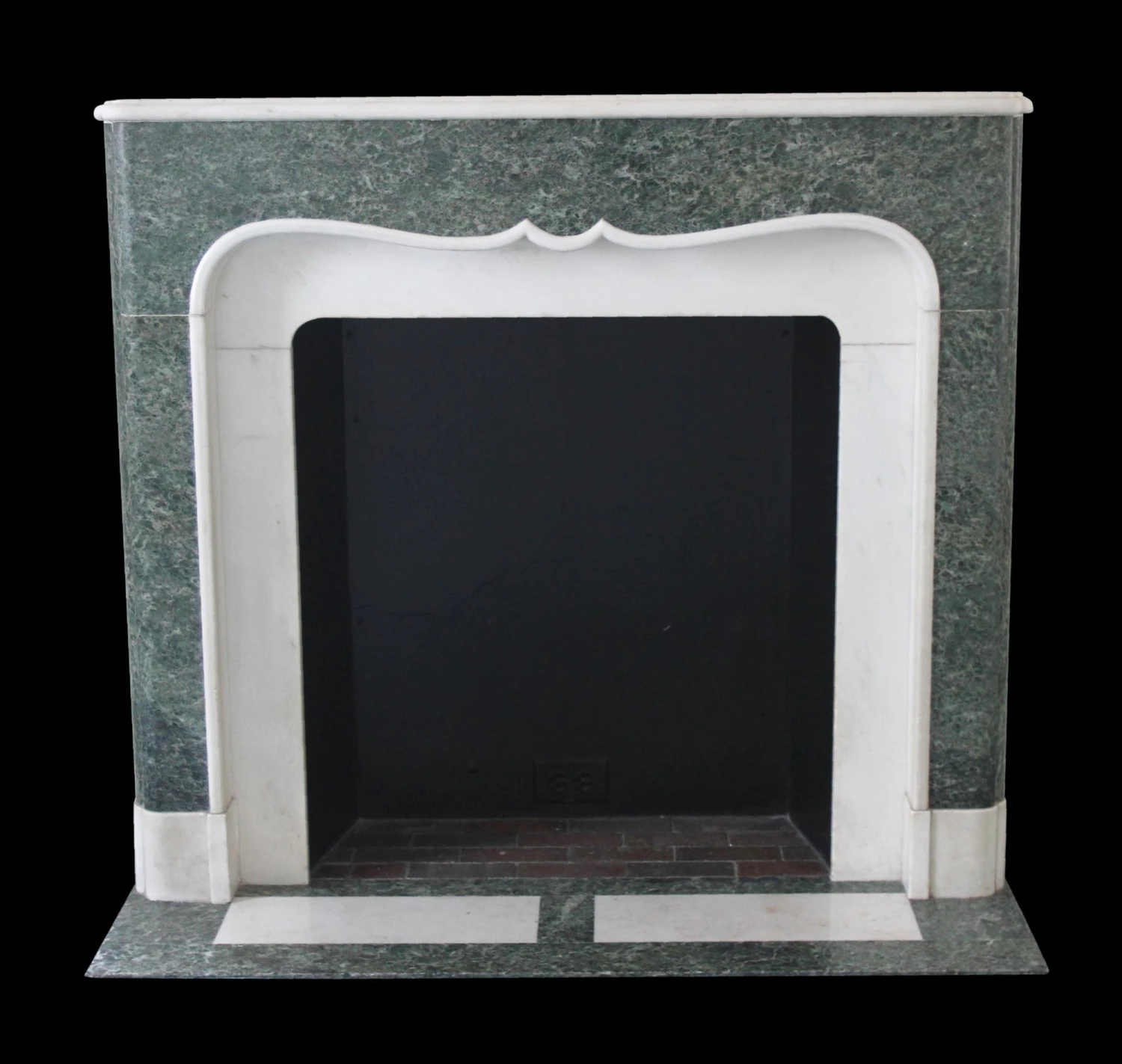 Waldorf Astoria Green & White Vintage Marble Mantel 4 Waldorf Astoria Green & White Vintage Marble Mantel - Image 2