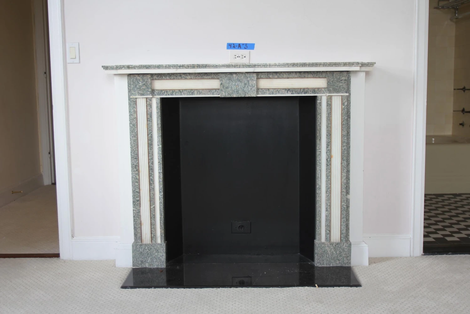 Waldorf Astoria US Ambassadors Suite Green & White Marble Mantel 4 Waldorf Astoria US Ambassadors Suite Green & White Marble Mantel - Image 2